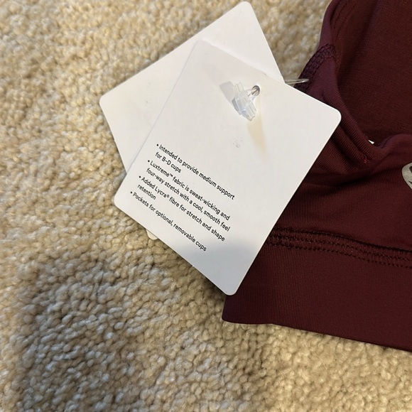 Lululemon Energy Bra Medium Support B–D Cups Garnet 2 NWT - Picture 5 of 5